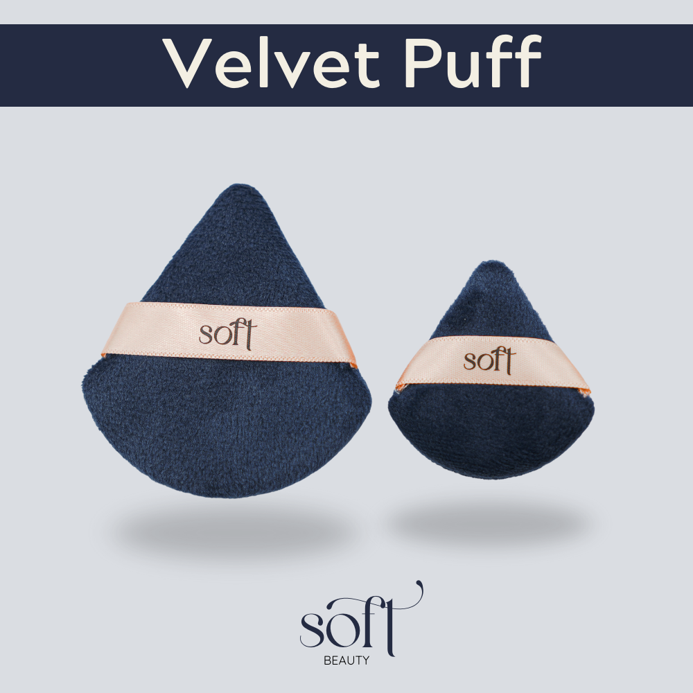 SOFT Beauty Velvet Puff Set - Reusable Small and Regular-Sized Velvety Makeup Puff
