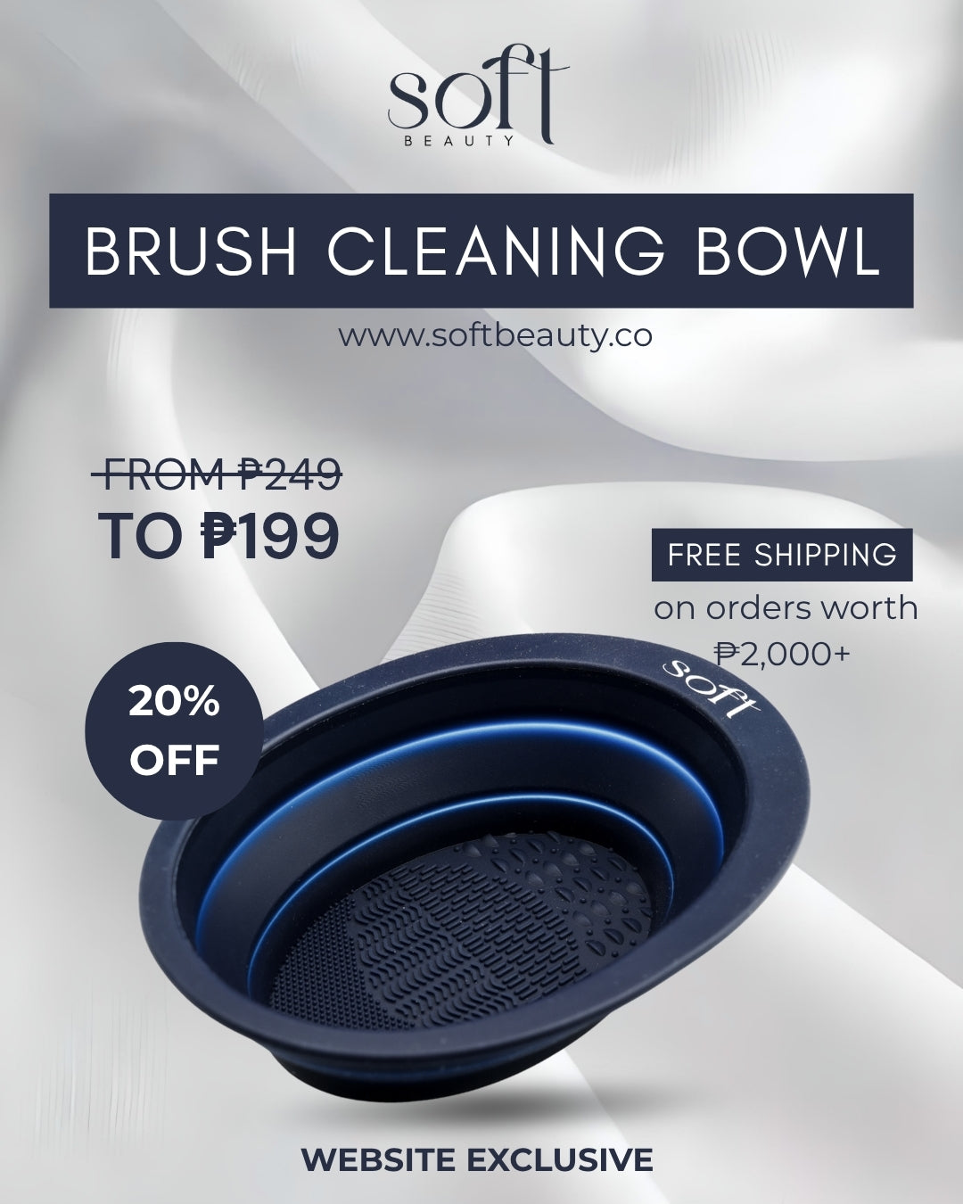 SOFT Portable and Reusable Brush Cleaning Bowl – Pro-Grade Makeup Brush Washing Tool