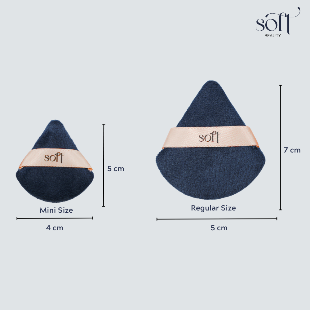 SOFT Beauty Velvet Puff Set - Reusable Small and Regular-Sized Velvety Makeup Puff