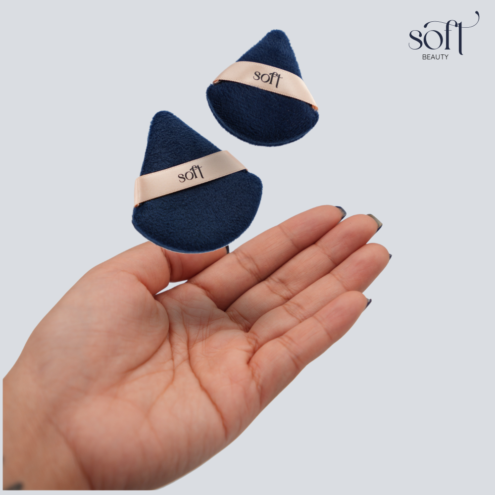 SOFT Beauty Velvet Puff Set - Reusable Small and Regular-Sized Velvety Makeup Puff