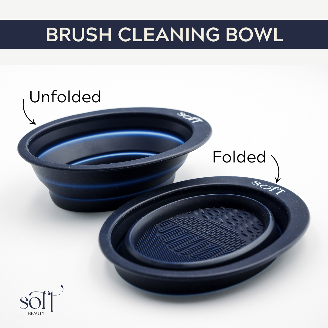 SOFT Portable and Reusable Brush Cleaning Bowl – Pro-Grade Makeup Brush Washing Tool