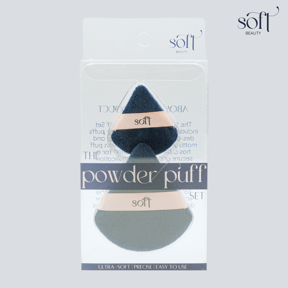SOFT Beauty Velvet Puff Set - Reusable Small and Regular-Sized Velvety Makeup Puff