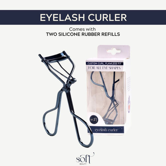 Soft Beauty Eyelash Curler for Asian Eyes with 2 Silicone Refills