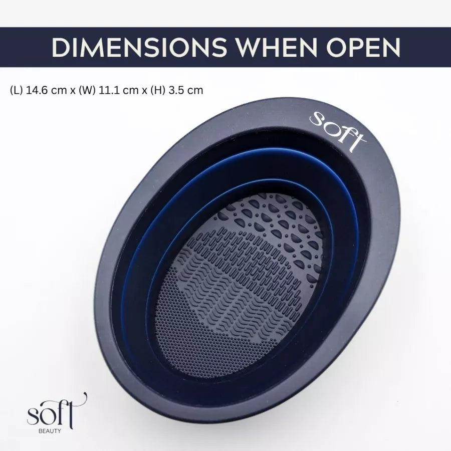 SOFT Portable and Reusable Brush Cleaning Bowl – Pro-Grade Makeup Brush Washing Tool