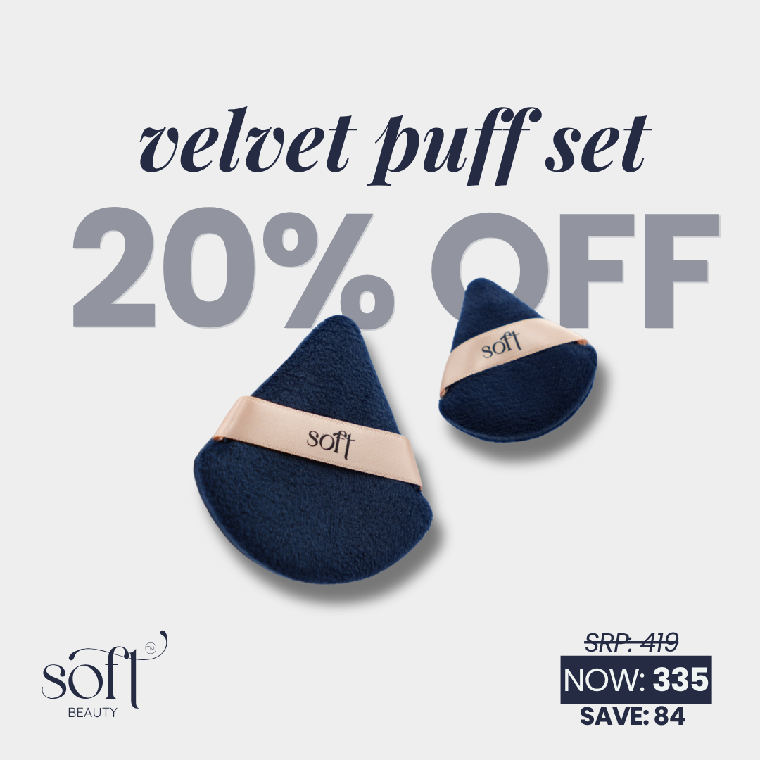 Velvet Puff Set - Reusable Small and Regular-Sized Velvety Makeup Puff