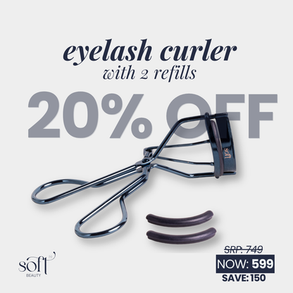 Soft Beauty Eyelash Curler for Asian Eyes with 2 Silicone Refills