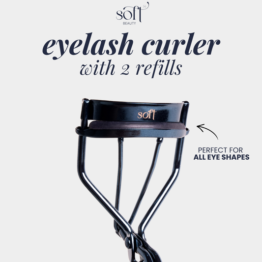 Soft Beauty Eyelash Curler for Asian Eyes with 2 Silicone Refills