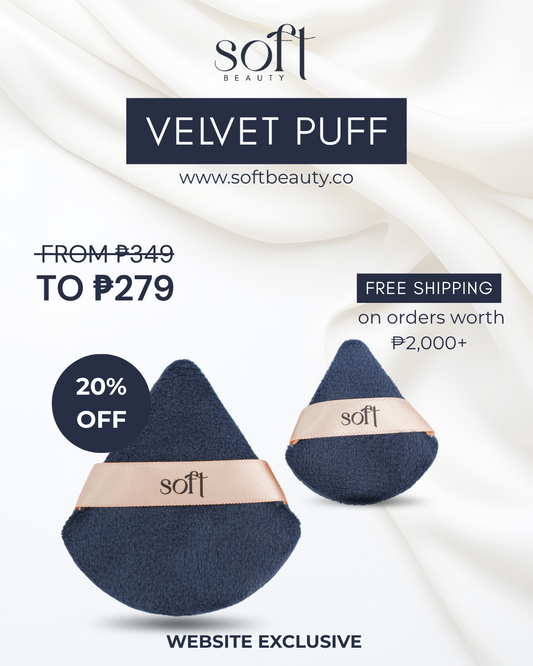 SOFT Beauty Velvet Puff Set - Reusable Small and Regular-Sized Velvety Makeup Puff