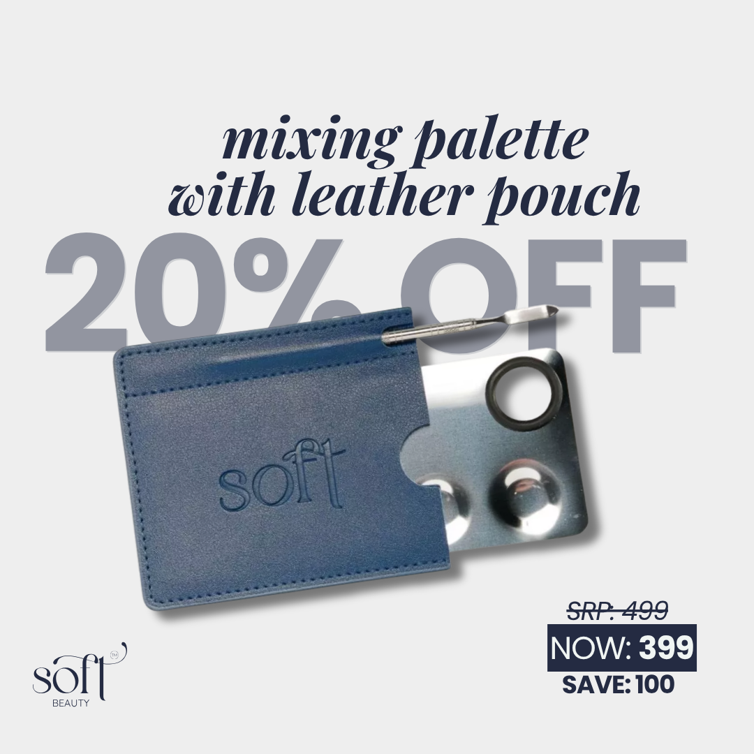 SOFT Custom Makeup Mixing Tool – Palette + Dual Spatula + Leather Case