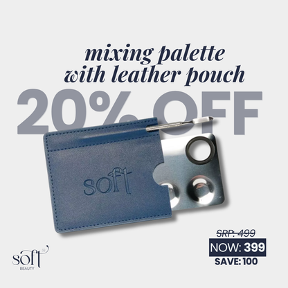 SOFT Custom Makeup Mixing Tool – Palette + Dual Spatula + Leather Case