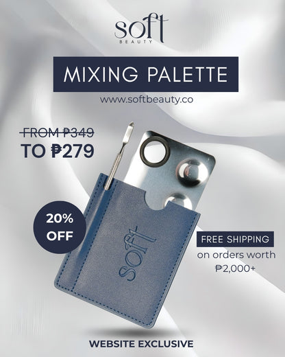 SOFT Custom Makeup Mixing Tool – Palette + Dual Spatula + Leather Case