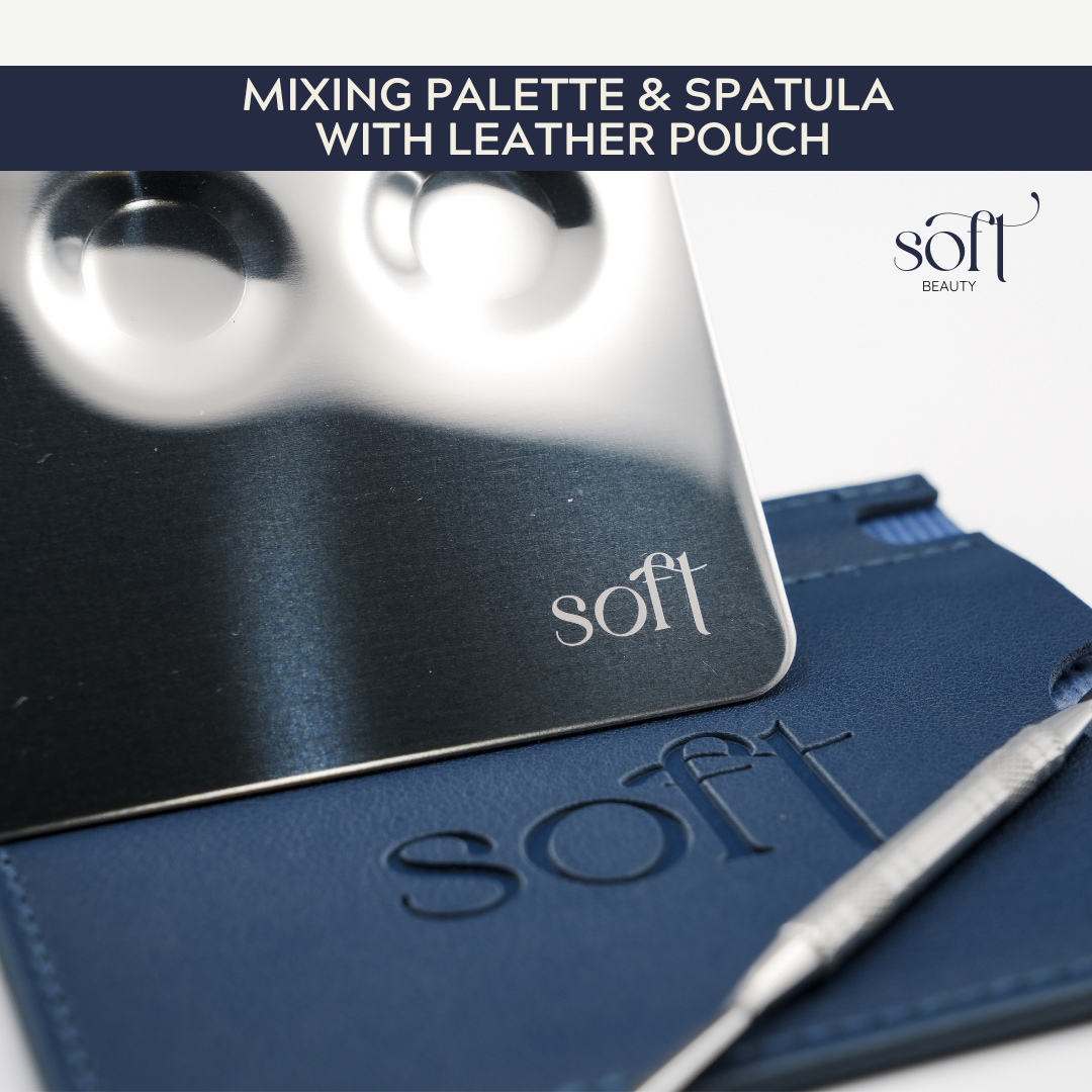 SOFT Custom Makeup Mixing Tool – Palette + Dual Spatula + Leather Case