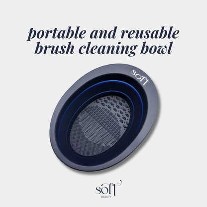 SOFT Portable and Reusable Brush Cleaning Bowl – Pro-Grade Makeup Brush Washing Tool