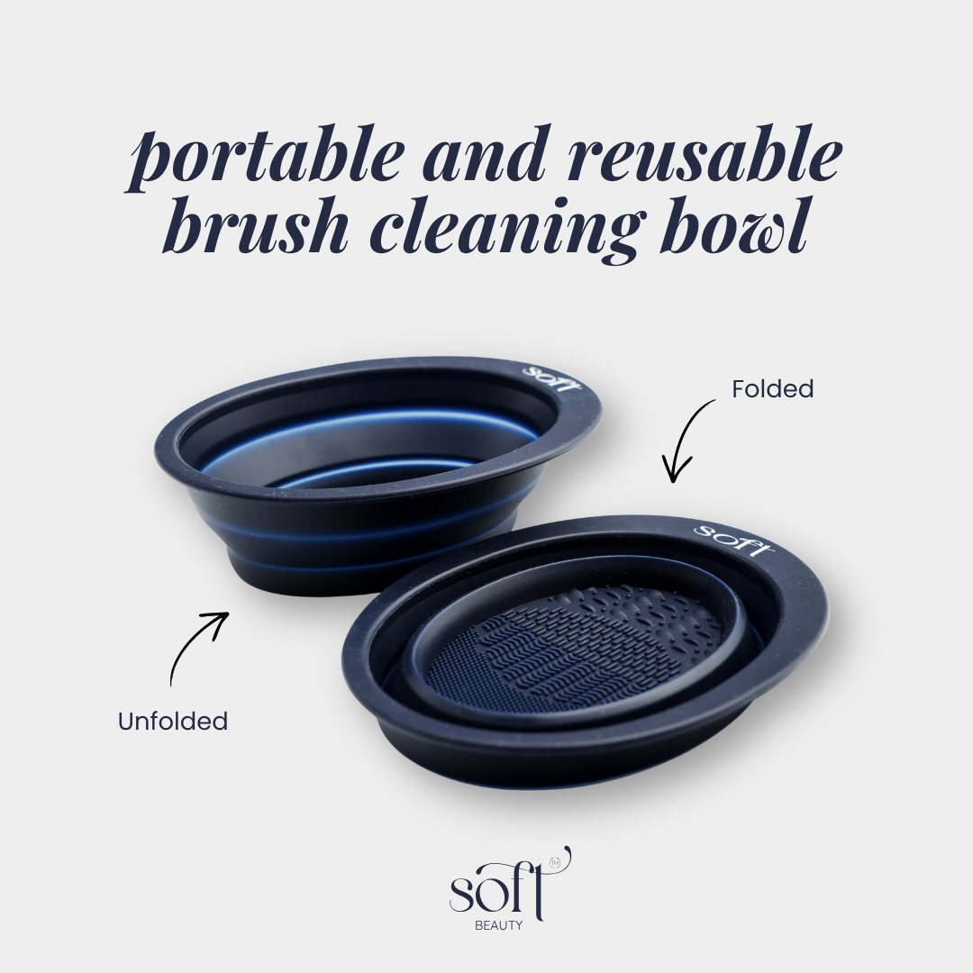 SOFT Portable and Reusable Brush Cleaning Bowl – Pro-Grade Makeup Brush Washing Tool