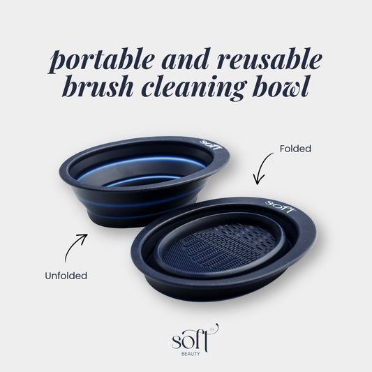 SOFT Portable and Reusable Brush Cleaning Bowl – Pro-Grade Makeup Brush Washing Tool