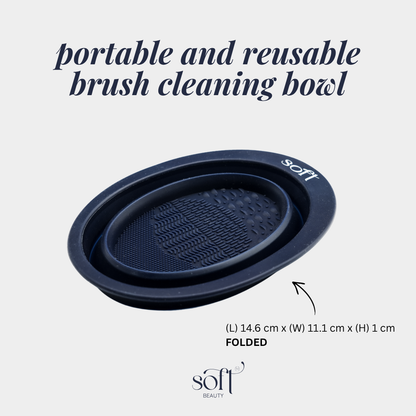 SOFT Portable and Reusable Brush Cleaning Bowl – Pro-Grade Makeup Brush Washing Tool