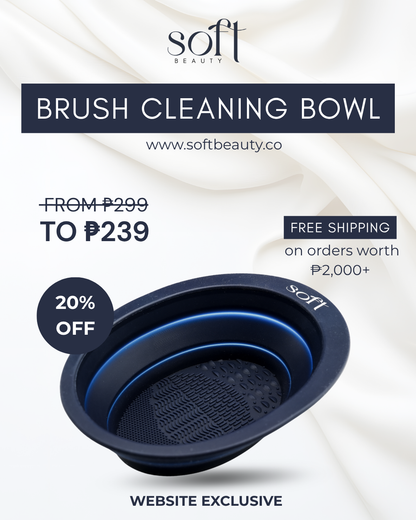 SOFT Portable and Reusable Brush Cleaning Bowl – Pro-Grade Makeup Brush Washing Tool