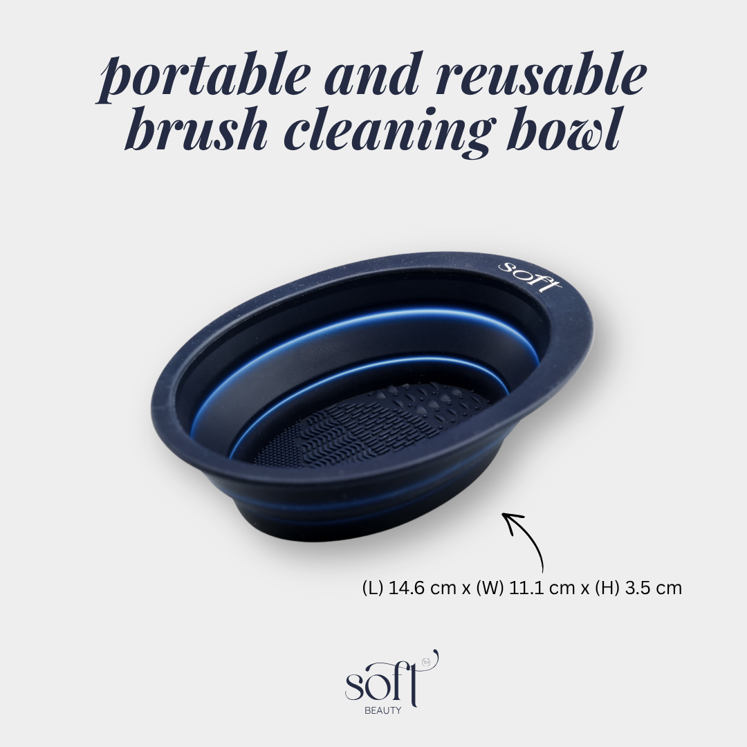 SOFT Portable and Reusable Brush Cleaning Bowl – Pro-Grade Makeup Brush Washing Tool