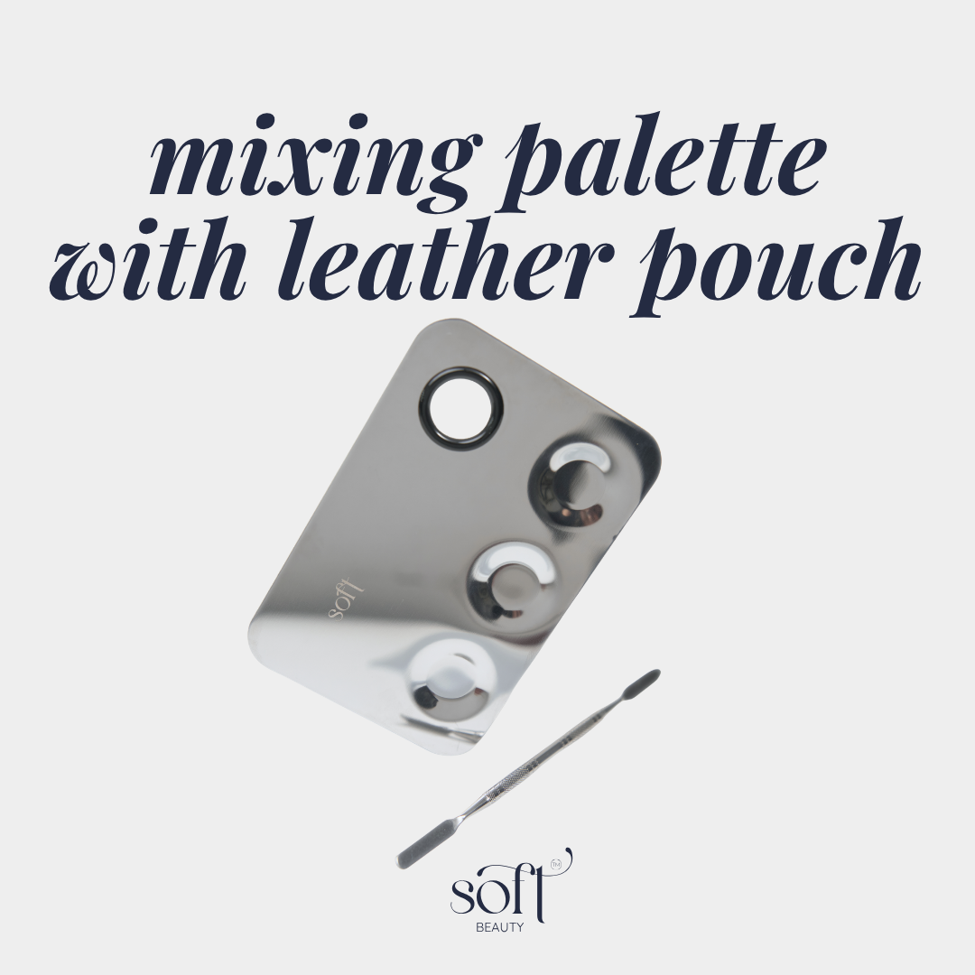 SOFT Custom Makeup Mixing Tool – Palette + Dual Spatula + Leather Case