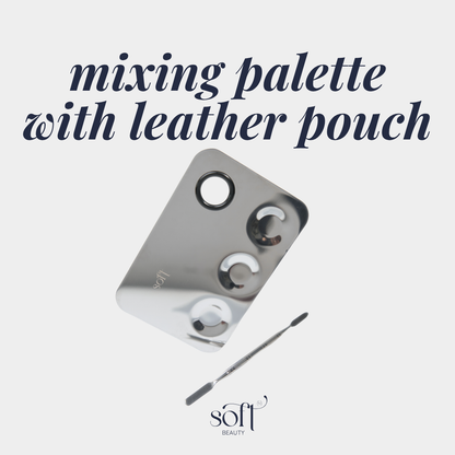 SOFT Custom Makeup Mixing Tool – Palette + Dual Spatula + Leather Case