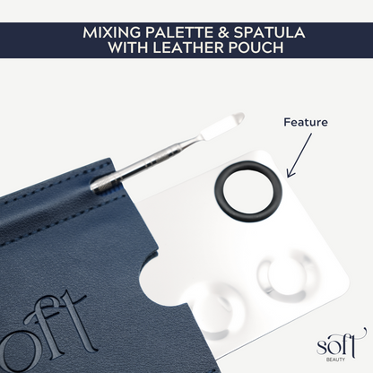 SOFT Custom Makeup Mixing Tool – Palette + Dual Spatula + Leather Case