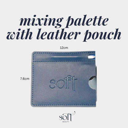 SOFT Custom Makeup Mixing Tool – Palette + Dual Spatula + Leather Case