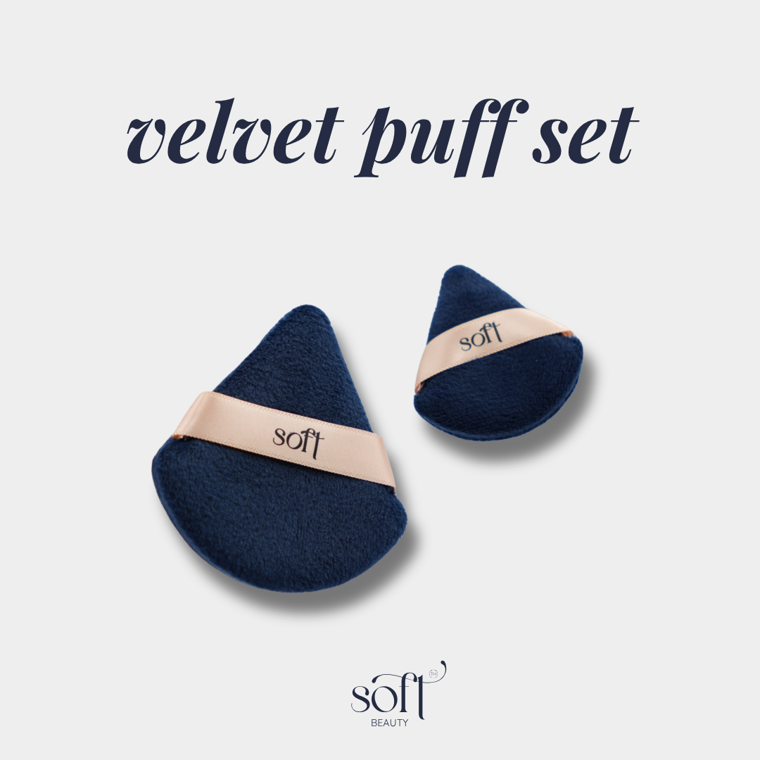 Velvet Puff Set - Reusable Small and Regular-Sized Velvety Makeup Puff