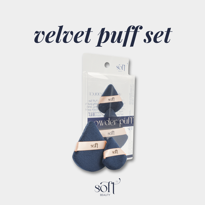 Velvet Puff Set - Reusable Small and Regular-Sized Velvety Makeup Puff