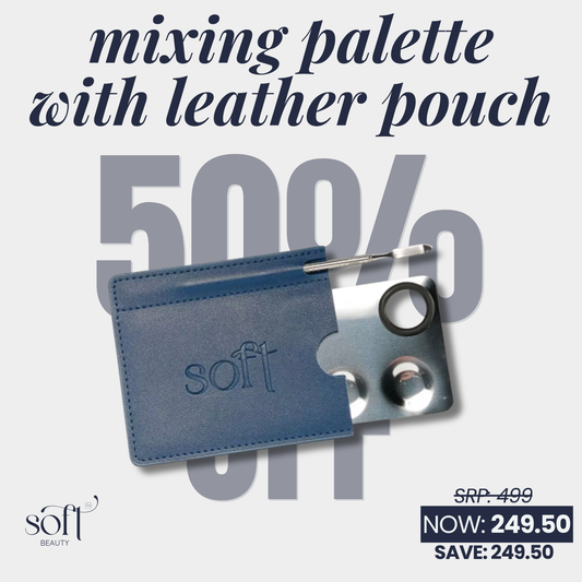 SOFT Custom Makeup Mixing Tool – Palette + Dual Spatula + Leather Case