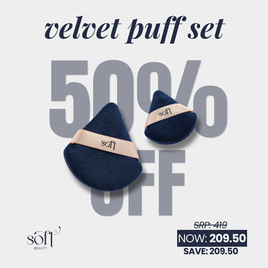 Velvet Puff Set - Reusable Small and Regular-Sized Velvety Makeup Puff