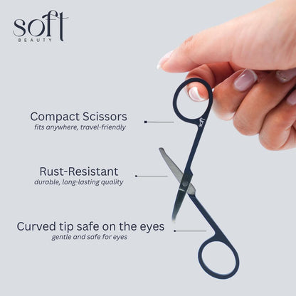 Soft Beauty PH Precision Lash & Brow Scissors – Stainless Steel Trimming Tool
